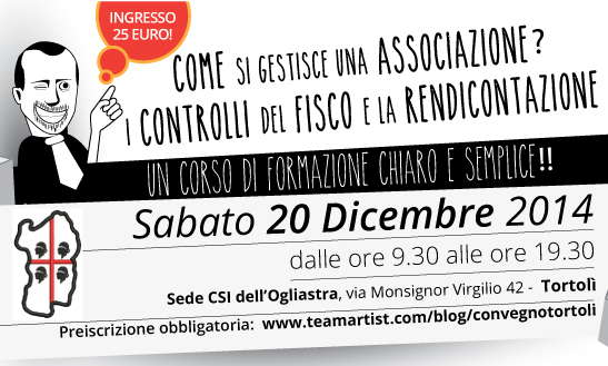 Il 20 Dicembre 2014 Corso di Formazione di TeamArtist in Sardegna!
