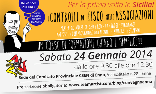 Il 24 Gennaio corso di formazione di TeamArtist in Sicilia!