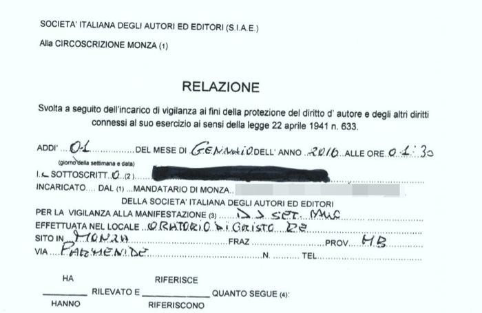 FATTURA SIAE SCARICARE